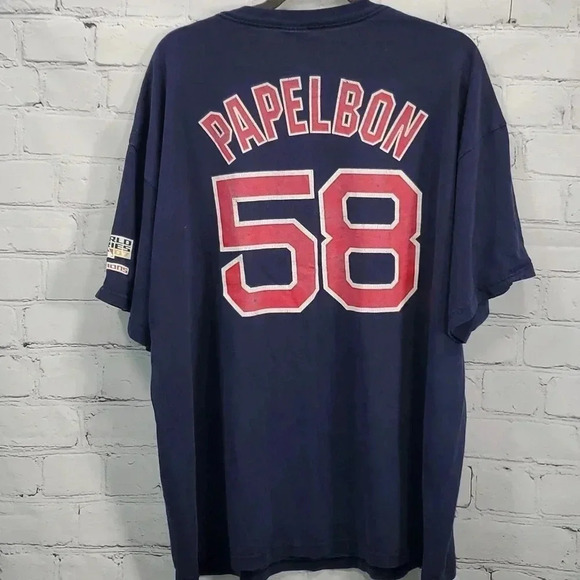 Vintage Jonathan Papelbon #58 2XL Delta Boston Red Sox T-Shirt World Series 2007 - Picture 1 of 14